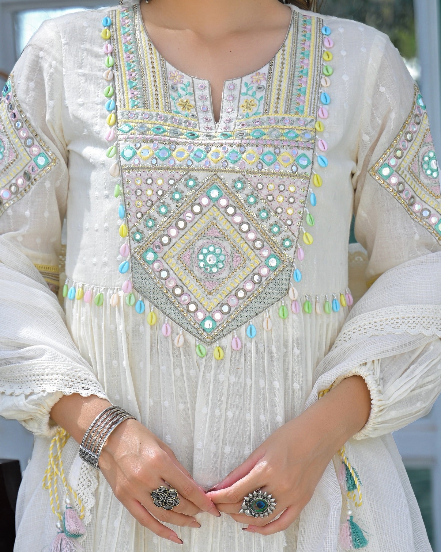 Blush Pink Embroidered Straight Kurta Set with Matching Pants and Dupatta