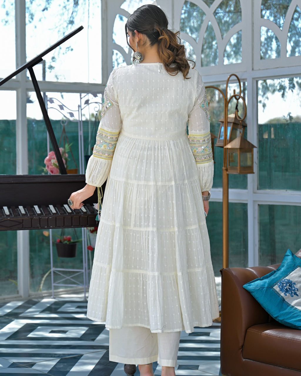 Blush Pink Embroidered Straight Kurta Set with Matching Pants and Dupatta