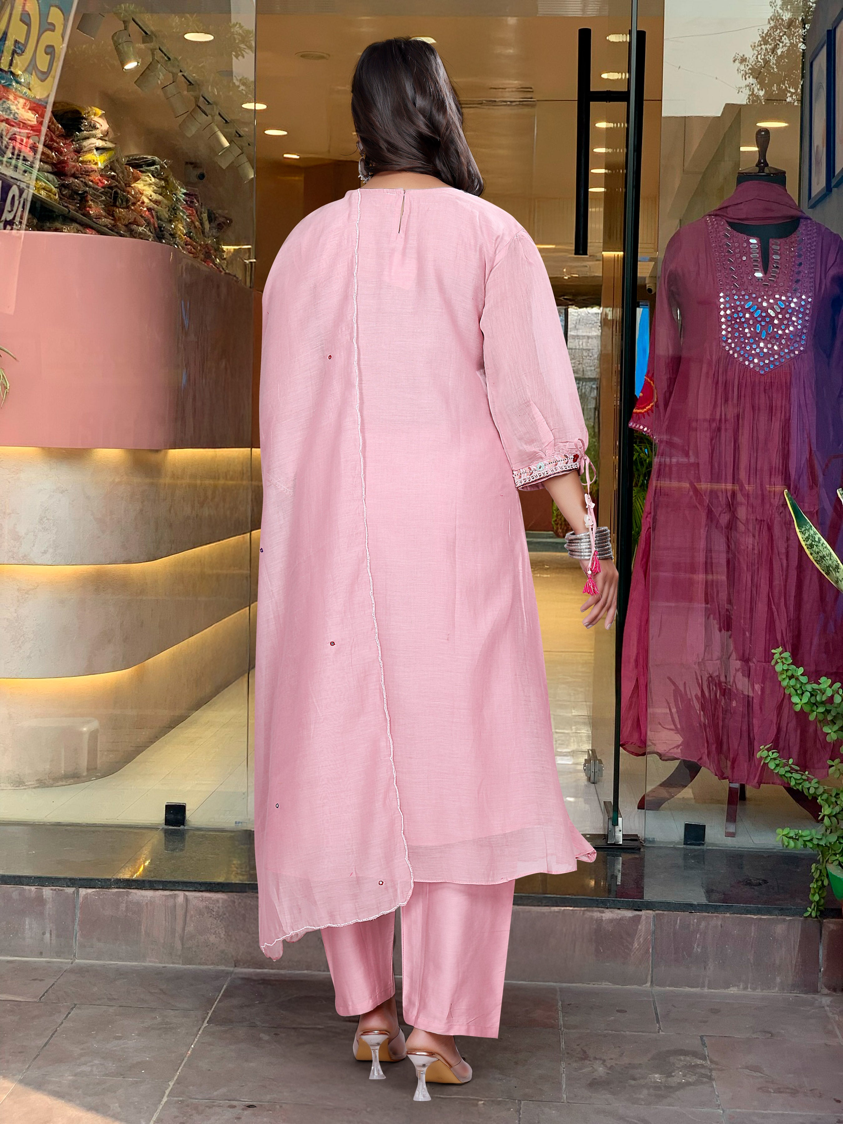 Teal Blue Embroidered Kurta Set with Matching Dupatta