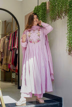 Blush Pink Embroidered Ethnic Kurta Set with Dupatta