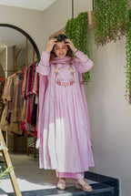 Blush Pink Embroidered Ethnic Kurta Set with Dupatta